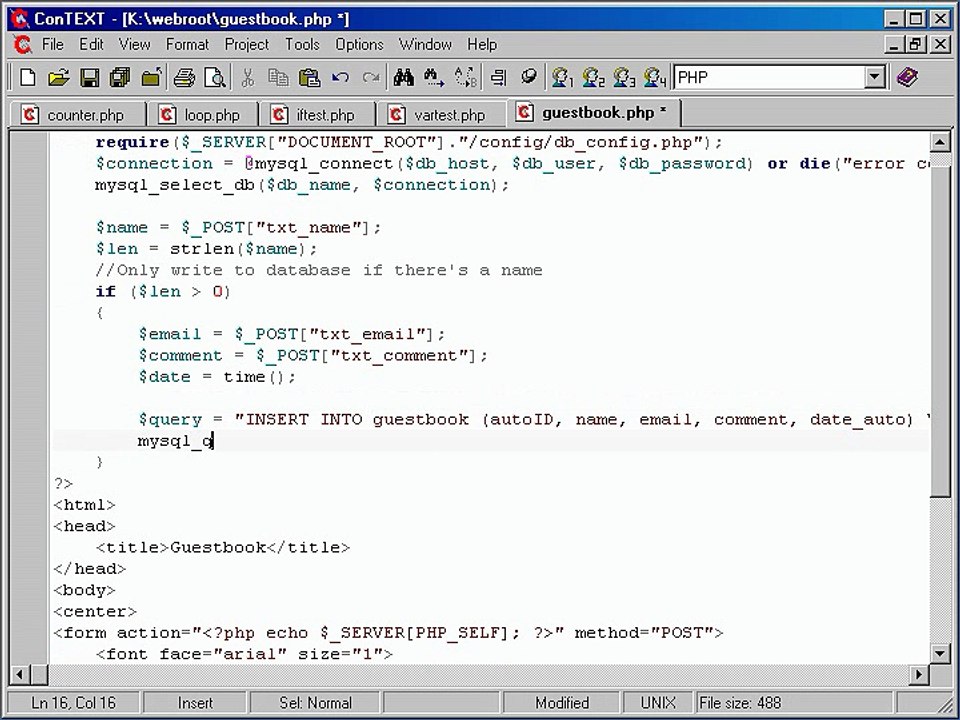 [VIDEO TUTORIAL] PHP & MySQL (Course 17 Writing a Guest Book)