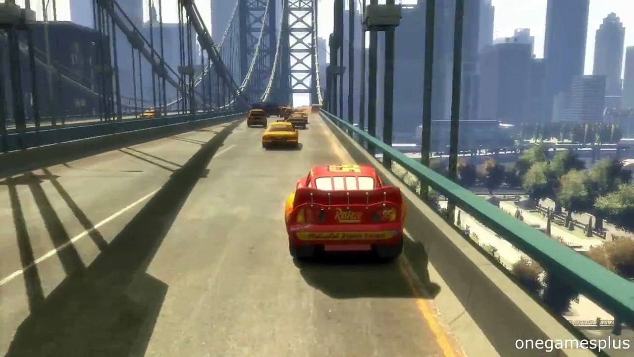 New Feats Lightning McQueen car Eight jumps Crash test game GTA IV by onegamesplus