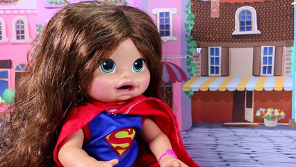 Baby Alive Supergirl Saves Anna And Battles Bad Guys. DisneyToysFan.