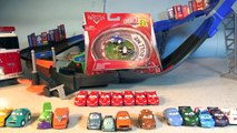 Pixar Cars Unboxing 3 New Micro Drifters Cars Doc Ramone and Sheriff and Races on the Trank