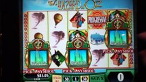 WIZARD OF OZ Slot Machine with EMERALD CITY BONUS and a BIG WIN Las Vegas Casino