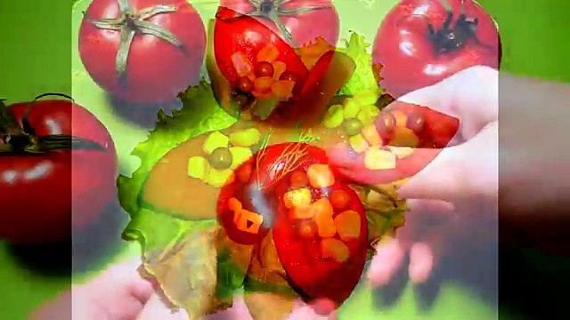 Бабочки из помидор! Украшения из помидор! Butterflies of tomato! Decoration of tomato!