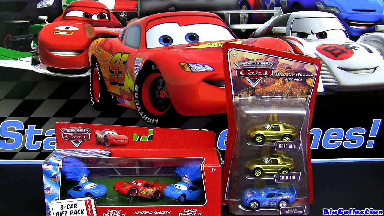 Cars Gold Metallic Finish Mia & Tia Bling Bling Lightning Mcqueen Dinoco Showgirls Mia Tia Disney