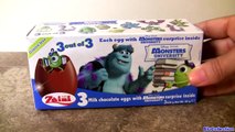 Disney Pixar Monsters University Surprise Eggs Zaini same as Kinder Huevos Sorpresa Mike & Sulley