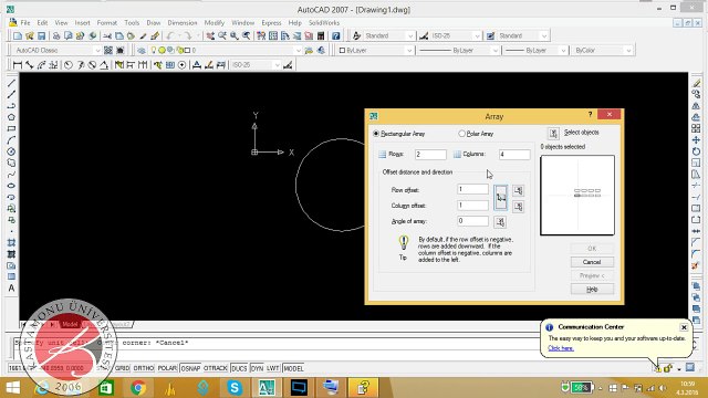 AutoCad 2007 Array komutu çogaltma Kastamonu Üni Makine Mühendisliği Ders 2