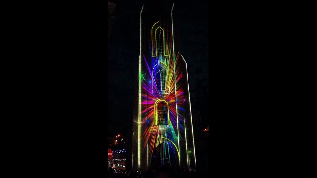 spectacle son lumière Tulle 2015 extraits mapping vidéo sur la cathédrale