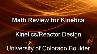 Math Review for Kinetics