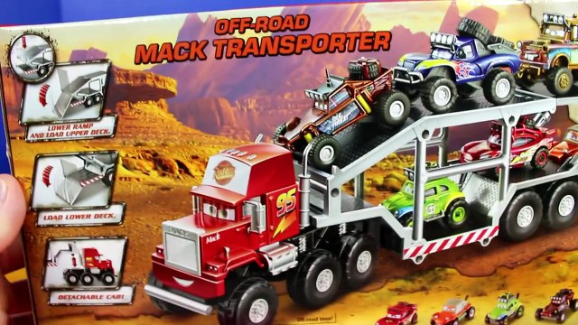 Disney Pixar Cars Radiator Springs 500 1/2 Lightning McQueen Shifty Ramone Off Road Mack Transporter