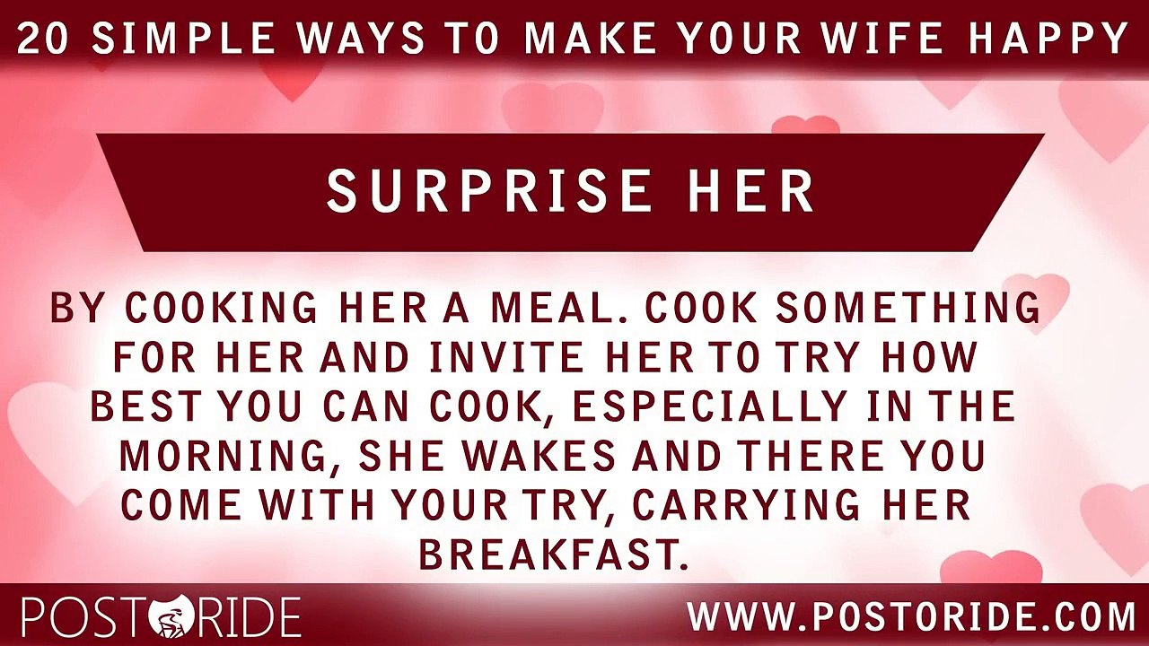 20 simple ways to make your wife happy