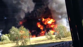 Пожар на нефтепроводе в Марьино