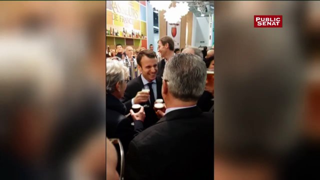 Emmanuel Macron avec Jean-Claude Mailly au Salon de l'agriculture