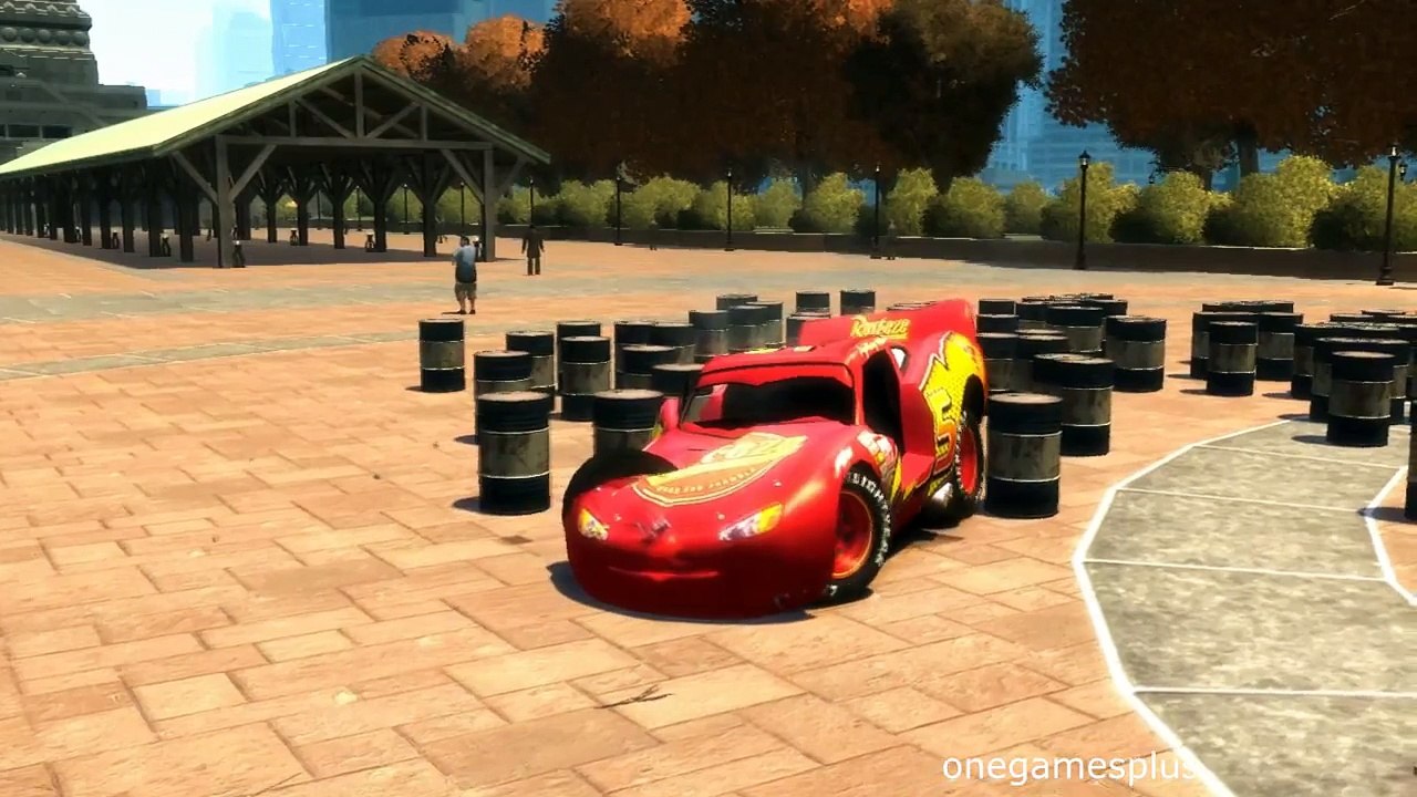 Сontinuing fourteen jumps Lightning McQueen Disney car game GTA IV