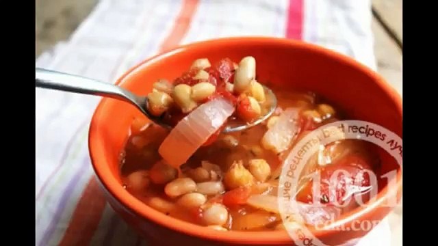 Борщ с грибами и фасолью