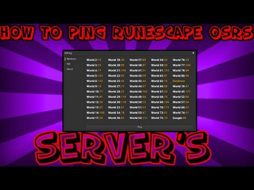 "RuneScape tutorial" How to Ping OSRS Server's