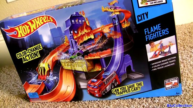 Color Changers Flame Fighters Playset Hot Wheels Track Stunt Dunk Tank Launcher Color Shifters Cars