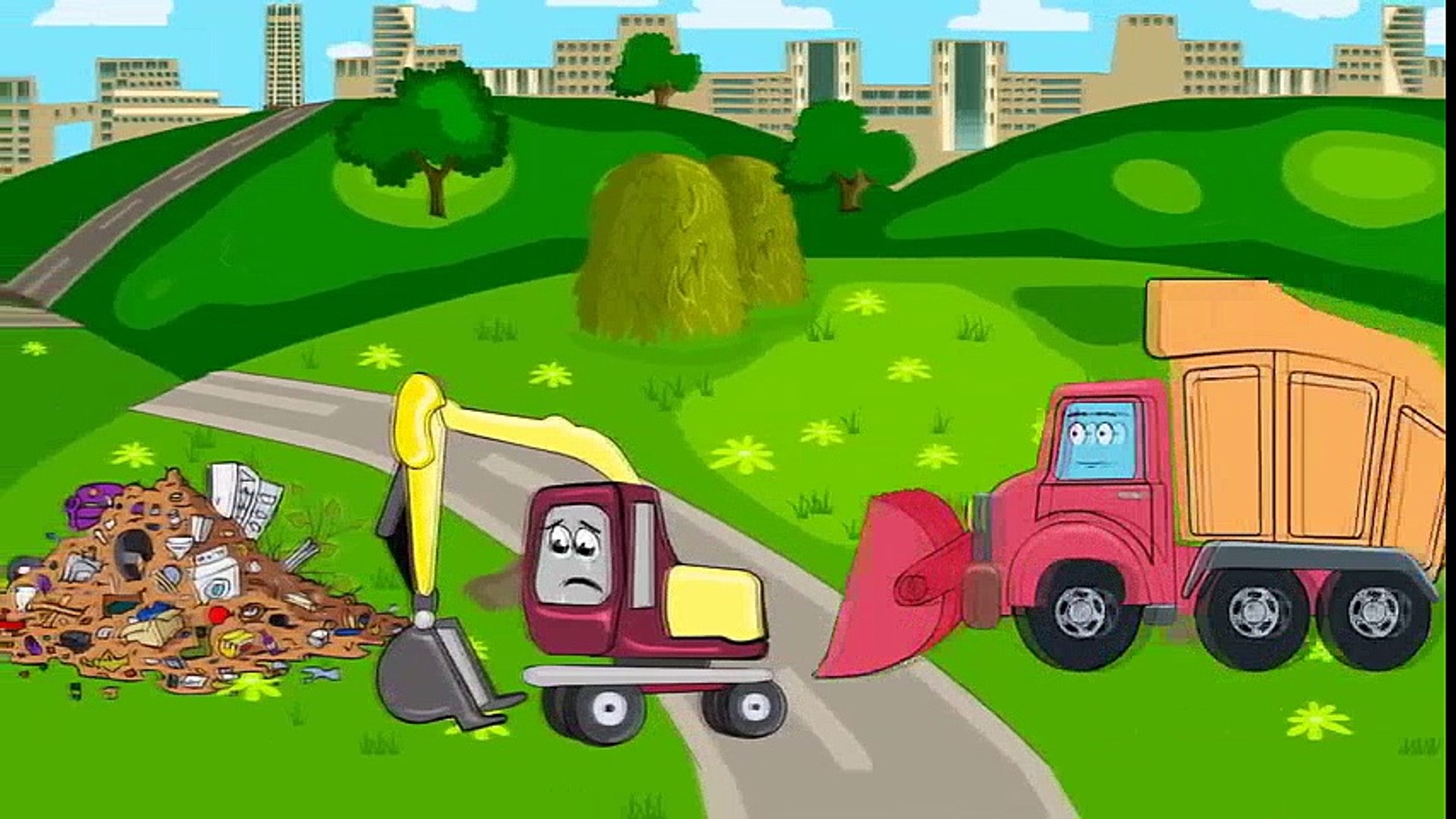 ✓ Dessin animé voiture. Camion, Grue, Camion poubelle. Voiture pour  enfants. Tiki Taki Camions ✓ Dessins Animés En Français - Dailymotion Video