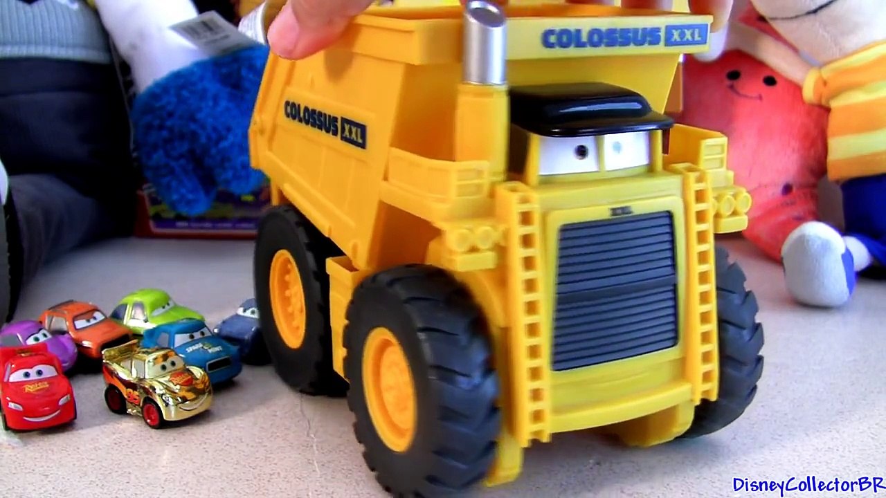 Cars 2 Watch Colossus Eating Micro Drifters Cars for Lunch XXL Chomping Dump Truck Disney cars-toys