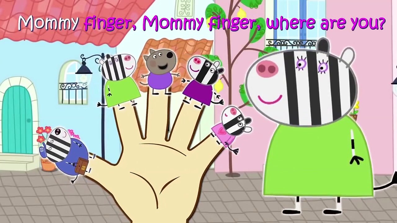 Pepa Pig Zebra Finger Family / Nursery Rhymes and More Lyrics - video ...