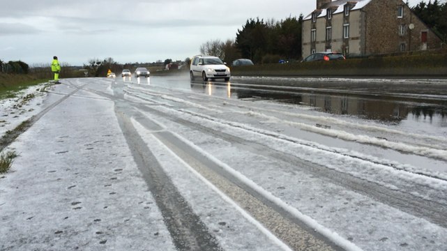 Grêle et bouchon près de Saint-Malo