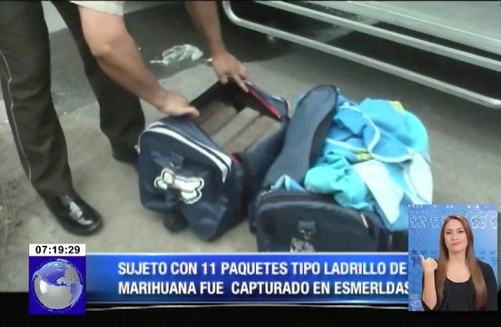 Sujeto con 11 paquetes tipo ladrillo de marihuana fue capturado en Esmeraldas