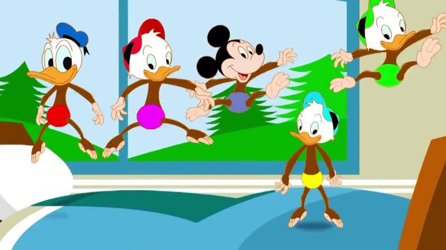 5 Little Monkeys Mickey Mouse Jumping on the bed - Five Little Monkeys Nursery Rhyme