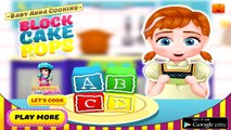Disney Frozen Games - Baby Anna Cooking Block Cakes - Baby Videos Games For Kids