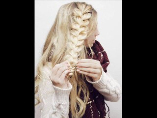 легкая прическа - хвост с плетением -----