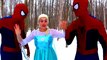 Spiderman vs Spiderman with Frozen Elsa and Superman! Super hero movie in real life
