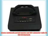 Altavoz multimedia portatil musica azul HIFI subwoofer radio FM USB SD bluetooth