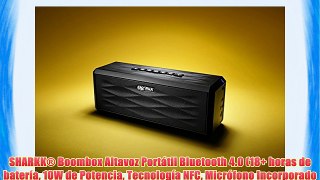 SHARKK® Boombox Altavoz Portátil Bluetooth 4.0 (18  horas de batería 10W de Potencia Tecnología