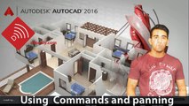 Using Commands and panning in Autocad 2016 training lecture 3