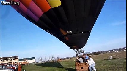 A failed hot air balloon take off leads to it crashing into a building