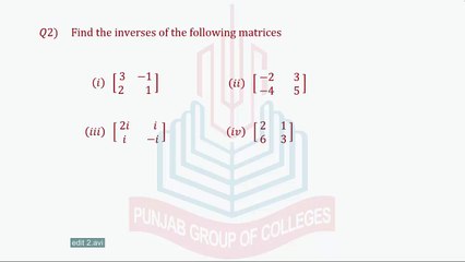 Question No.2 ( Part i,ii,iii & iv )