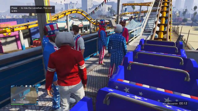GTA 5 Online Funny Moments - Independence Day DLC, Roller Coaster, Fireworks, Liberator Truck!