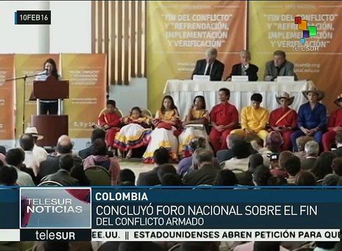 Concluye foro de paz en Colombia con un llamado al diálogo nacional