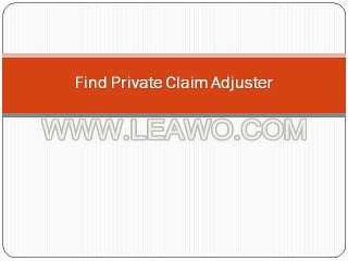 Find Private Claim Adjuster