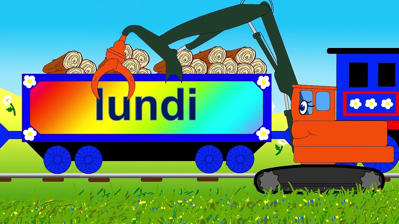 Dessin animé pour enfants. Apprendre les jours de la semaine en français avec le train Tchou-Tchou