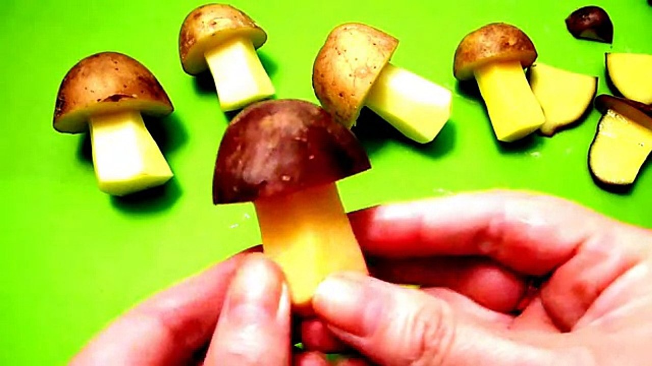 Грибы из картофеля! Mushrooms of potatoes! Украшения из овощей! Decoration of vegetables!