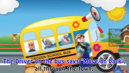 FROZEN WHEELS ON THE BUS NURSERY RHYMES Frozen Preschool Song Frozen Rhyme636