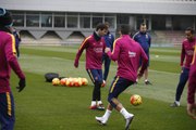 FC Barcelona training session: Copa del Rey final in the bag
