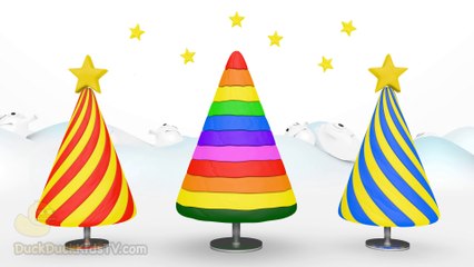 3D Rainbow Christmas Tree for Children to Learn Colors with Funny Mr Surprise Eggs [DuckDuckKidsTV]