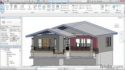 08 04. Tying the roof to the structure - House in Revit Architecture