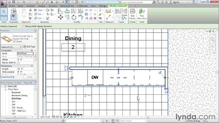 09 02. Placing countertops - House in Revit Architecture