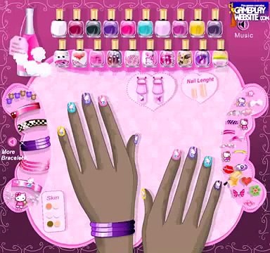 Hello Kitty nail manicure game hello kitty nails makeover makeup games jeux de filles en ligne D30