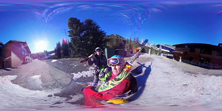 Параглайдинг на горных лыжах с Oculus Rift! Угол обзора 360°! Панорамное видео 4K