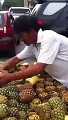 Cara mudah dan cepat mengupas Nanas