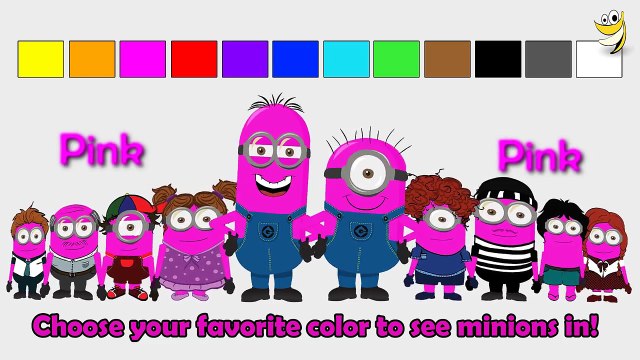 Minions in different colors - Learn colors for children & Baby Toddlers - Advanced [INTERACTIVE]