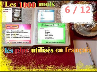 Les 1000 mots indispensables, cours pour apprendre le français 6/12