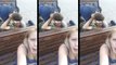 Elle fait un selfie vidéo pendant que deux hommes ivres se battent