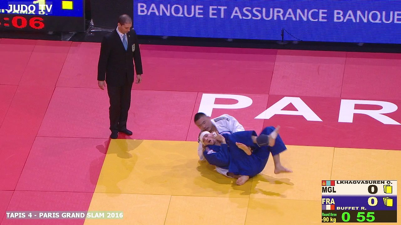PGS2016 3ème tour -90kg : LKHAGVASUREN (MGL) vs. BUFFET (FRA)